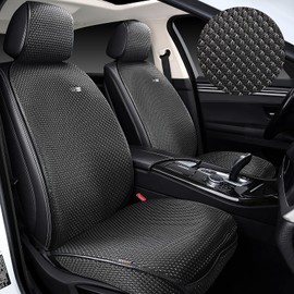 XZPILINA Car Seat Covers, Luxury Car Protectors，Car Seat Cushion for Four Seasons,Breathable Car Seat Cover(Black,2PCS)