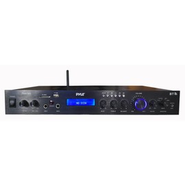 EnrockAudioBundle Pyle Home Amplified Bluetooth MP3 USB AUX FM Black Receiver, w/ 16-G 50 Ft Wire