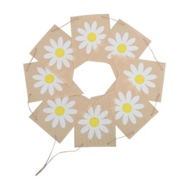 SEWACC Garland Banner Burlap Flag Daisy Floral Spring Decoration Decoration Party Event Reception Back to School Celebration Classroom Nursery Shop Hanging Photo Photography 3.0m Assembly Interior