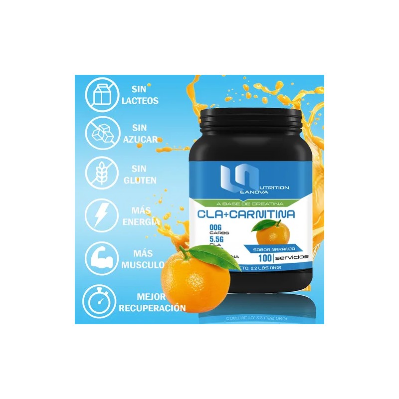 Cla Carnitina Leanova Nutrition 1kg Varios Sabores