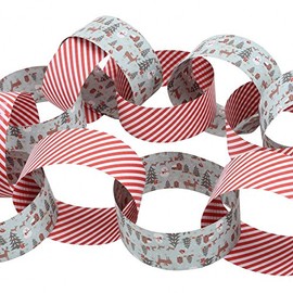 CGB Giftware | Christmas Decoration Pack of 100 Paper Chains with Gold Detailing | 5 Metre | Self Stick Retro Paper Chains Garland | Christmas Decoration | Home Activity DIY Crafting | GB00157