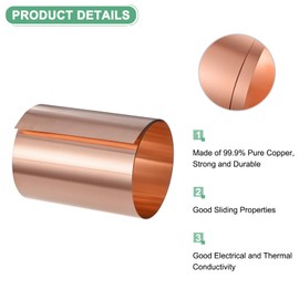 M METERXITY Copper Sheet Roll, 39"x 3.9"x 0.004"(LxWxT) Copper Foil Sheet Roll, Pure Copper Strip for House Repair/DIY Projects/Electrical/Crafts/Roofing Flashing Roll