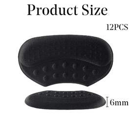 6 Pairs Anti-Slip Heel Grips, Thick Liners & Fillers for Half-Size Too Big or Loose Shoes, Heel Cushion Inserts, Heel Pads to Prevent Heel Slipping Out, Rubbing and Blisters(12PCS,6mm)
