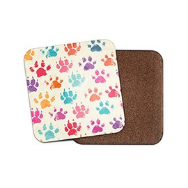 1 x Funky Paw Prints Drinks Coaster - Animal Dog Cat Kitten Cute Girls #8479