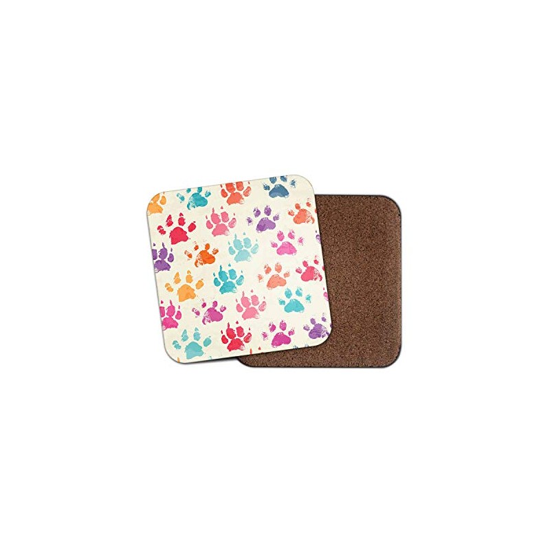 1 x Funky Paw Prints Drinks Coaster - Animal Dog