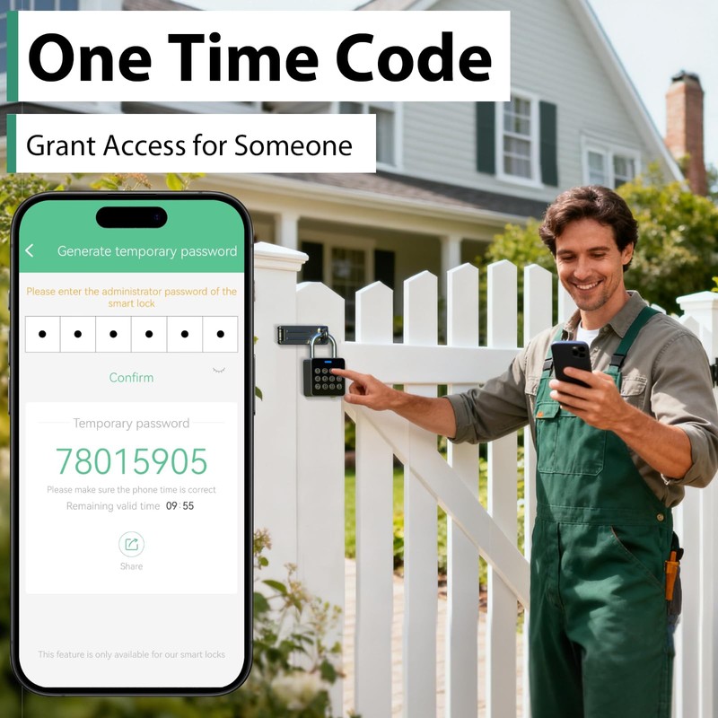 Dhiedas Fingerprint Padlock with Code, Combination Lock for Locker with