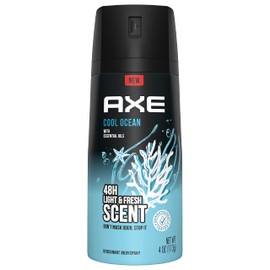 AXE Body Spray Deodorant For Long Lasting Odor Protection Cool Ocean All Day Fresh Scent Men's Deodorant Formulated Without Aluminum 4.0oz