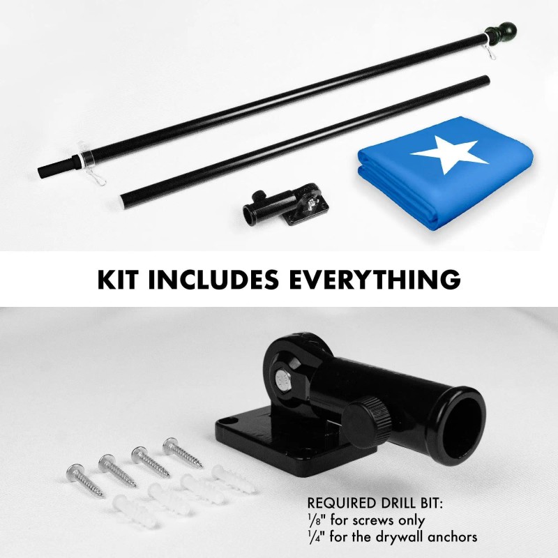 UD_Flag Pole 6FT Black Tangle Free & Somalia Somalian Flag
