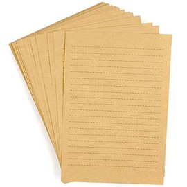 100 hojas de papel de estraza vintage de 5.71 x 8.27 pulgadas, tamaño A5, 4.23 oz/m², papel rayado de papelería, papel de carta, juego a granel para c