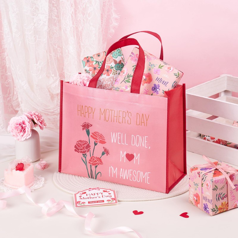 WRAPAHOLIC Large Reusable Gift Bag with Handles - 10 x