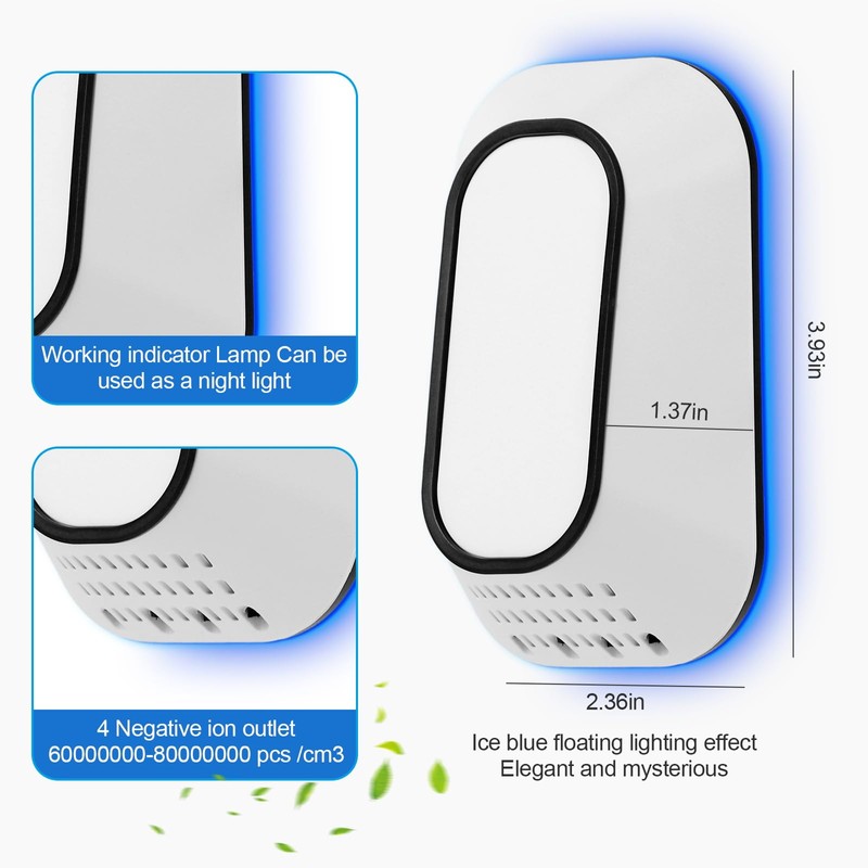 PVACG Plug in Air Ionizers 4-Pack, Negative Ion Air Purifier