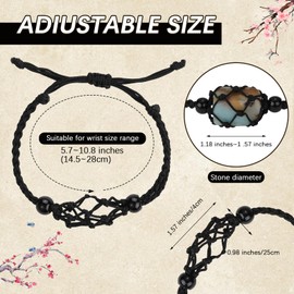 WEWAYSMILE 2 Pieza Pulsera Titular Piedra Cristal, Pulsera Piedras Preciosas Vacías, para Collar Piedra Pulsera Bricolaje Fabricación Joyas, Mixed Colour, Alrededor 1-7/8~3-1/4 Pulgadas (47~84 mm)