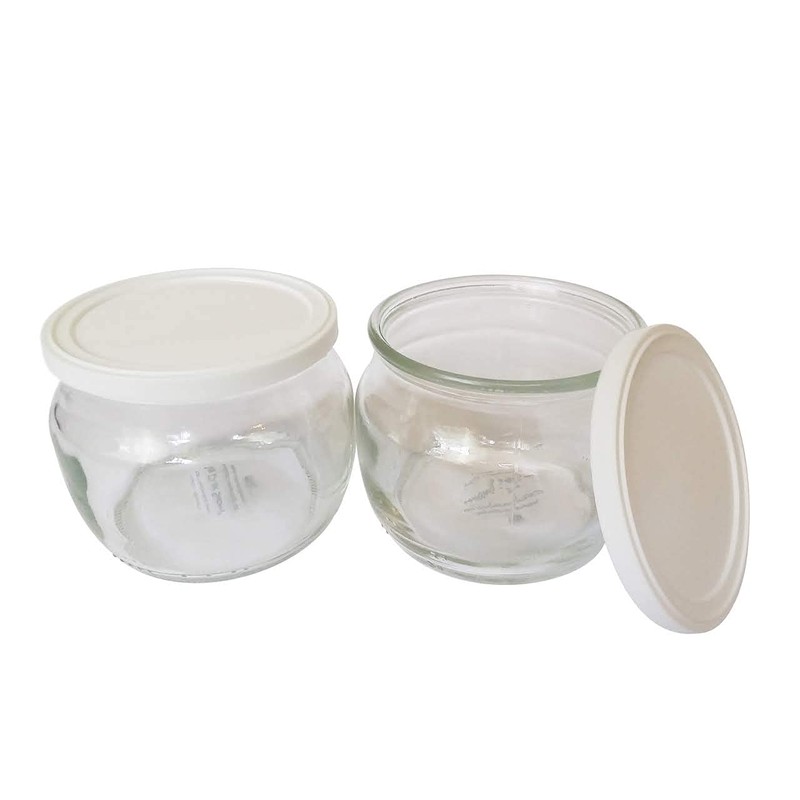 The Dairy Shoppe Glass Yogurt Jars with lid Half Pint