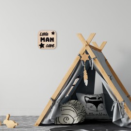 Little Man Cave Wooden Sign, Baby Boy Nursery Décor, Playroom Wall/Door Hanging, Child's Bedroom Décor, Toddler Gift, New Born Baby Boy Gift