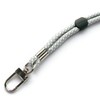 trage.band® Long Adjustable Neck Strap with Carabiner Hook, White/Grey