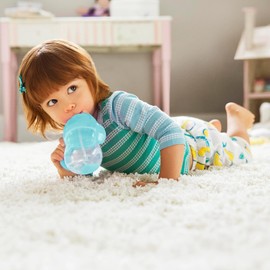 Munchkin Weighted Straw Sippy Cups for Toddlers 7oz, Leak Proof, Freezer/Dishwasher Safe, Easy to Hold-Great toddler cups with straws, Supports Straw-use Education, Straw Cups (Blue/Green)