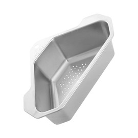 BESPORTBLE Sink Drainer Basket Metal Colander Stainless Steel Drain Basket Triangle Sink Strainer Stainless Shelf Brackets for Hanging Basket Sink Soap Drain Rack Faucet Corner