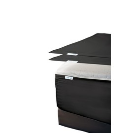 RAJVEER TEXTILE Zip On Fitted Sheet - Includes 1 Fitted Base + 2 Zip Sheet - Easy to Change, Won’t Pop Off Olympic Queen Sheet- 600 TC Cotton Fitted Sheet- 15” Deep Pocket OLY-Queen Size- Dark Grey