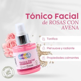 Vemare Cosmetics Tónico Facial De Rosas Y Avena Piel Tonificada 100 ml
