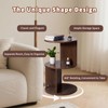 Vrnikhub Wood 2-Tier 360° Rotating Bookshelf, Narrow Corner Bookcase &
