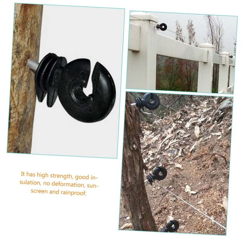 CAXUSD 50pcs Electric Fence Insulators Screw in Ring Insulator for