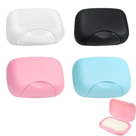 4 Pcs Soap Holder Soap Dish Travel Soap Case,Soap Dish With Lid Soap Box For Shower Travel Hiking Bathroom School Gym