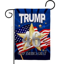 Trump 46 Keep America Great Garden Flag Patriotic President Republican Party United State American Election Small Decorative Gift Yard House Banner Double-Sided Made in USA 13 X 18.5