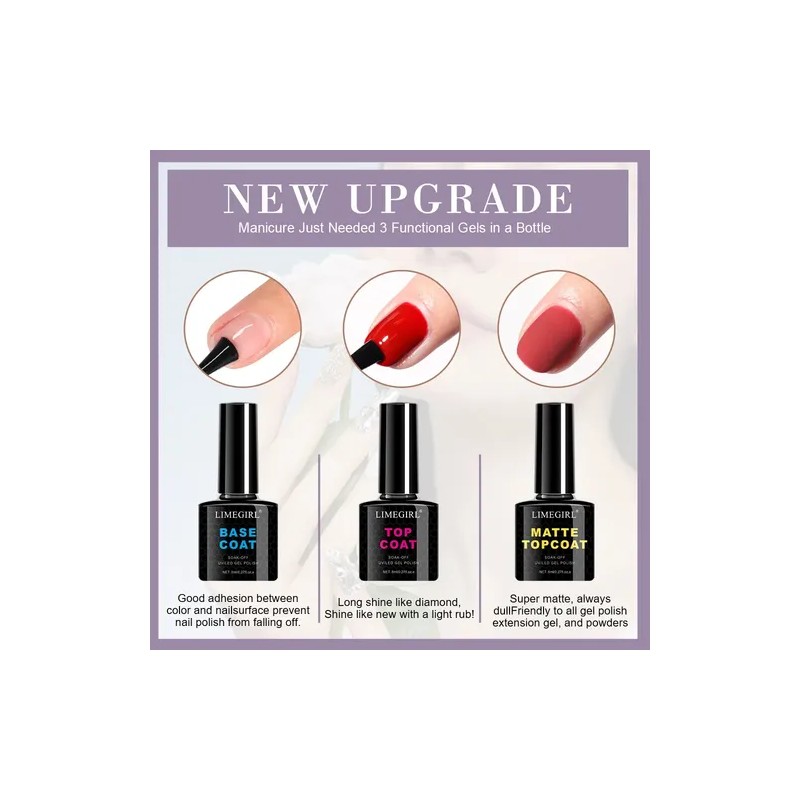 43pcs Kit Para Uñas Gel Nail Polish + Base Top