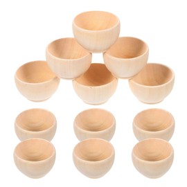 HEMOTON 12 Pack Wooden Craft Bowls Unfinished Wooden Pinch Bowls Unpainted Miniature Bowls Set Mini Round Bowl for Dipping Sauce, Condiment Bowls, Condiment Cups, Nuts, Candy, Fruits, Appetizer