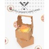 qiqee Bakery Box with Window 4*4*2.5inch/100Packs Brown Macaron Boxes Small