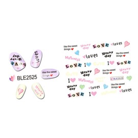 FOMIYES Valentine's Day Love Theme Nail Lips Heart Decals Women Nail Art Template Set Easy Peel