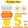 VUCDXOP 13pcs Yellow 5th Birthday Balloons Set - Large Foil