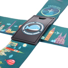 HIMREYLD Luggage Straps Adjustable Cross for Travel Airport, Extra Long 230 & 200 cm for Suitcase 20-32 Inch, Buckle Closure & Tag Slot - World