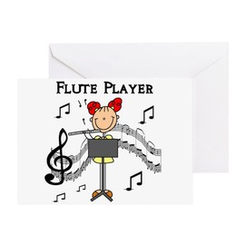CafePress Flute Player Folded Greeting Card Glossy