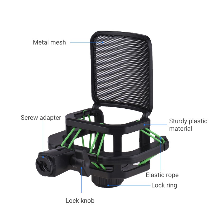 Plastic Microphone Shock Mount Anti-vibration Mic Holder Stand with Metal