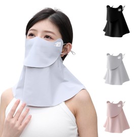 Hirashinn 2025 Summer Advanced Edition Sunscreen Face Cover, UV Protection, Cooling Mask, Patent Application, Opening Design, No Staying Stiffly, 360° Guard, UPF50+, Sun Protection, UV Protection Mask