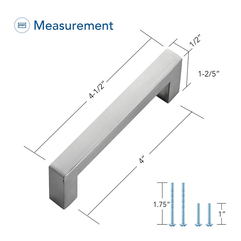 Ravinte 5 Pack Brushed Nickel Kitchen Cabinet Handles 4 Inch