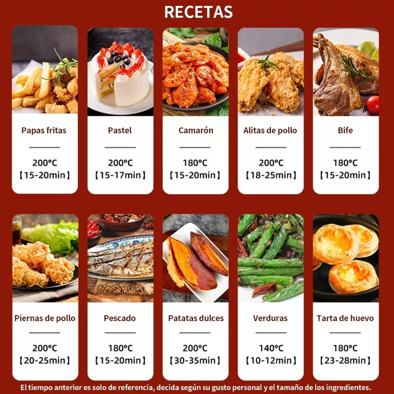 Eco R Freidora Aire Multifincional Cocina Digital 6.8l Touch