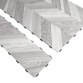 Interlocking Luxury Vinyl Flooring Tile, Wood Floor Plank for Kitchen Bathroom - Waterproof, Anti-Slip, Wear-Resistant, Reusable - 36 x 6 Inch, 18-Pack Cover 27 Sq. Ft