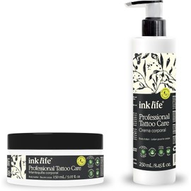 Crema Corporal para Tatuaje 250 ml y Mantequilla 150 ml, Humectación y Cicatrización para Piel Tatuada