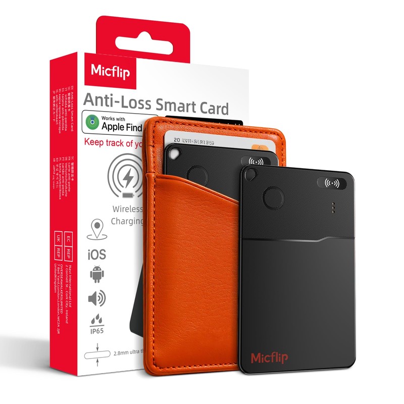 Slim Wallet Tracker Card for Android, Wireless Rechargeable Bluetooth Smart