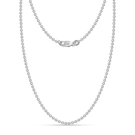 LeCalla 925 Sterling Silver Italian 3mm Diamond-Cut Bead Ball Strand Chain Necklace for Teen and Women 16 Inches, Made in Italy