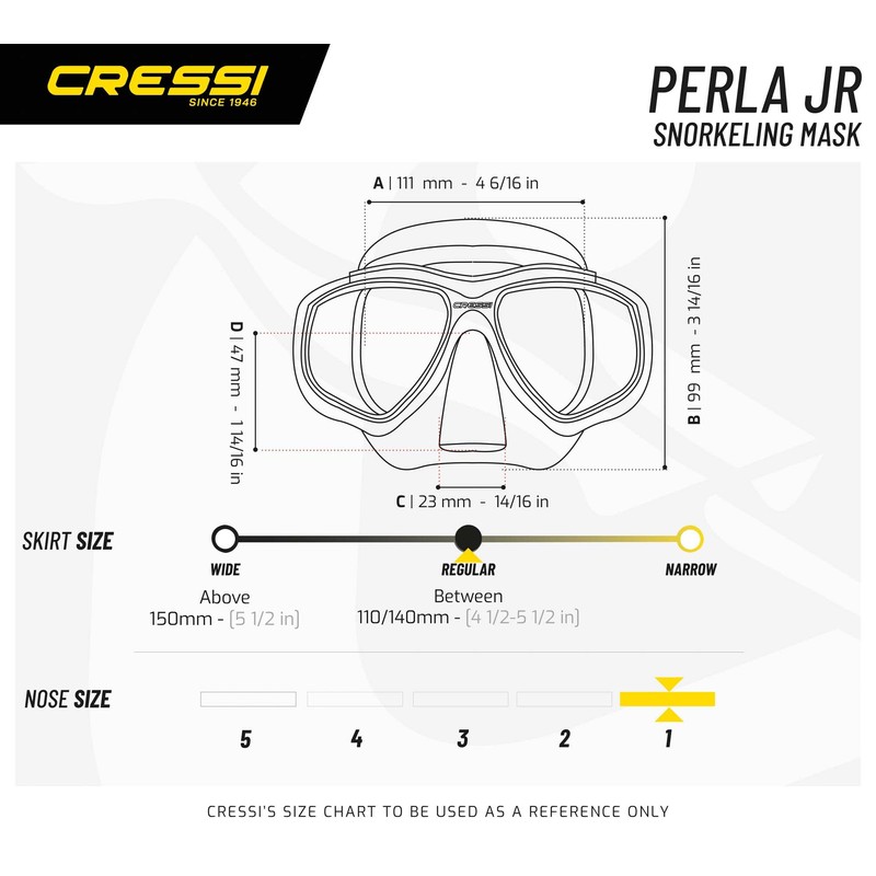 Cressi Perla Jr, Clear/Clear/Aquamarine, Clear Lens