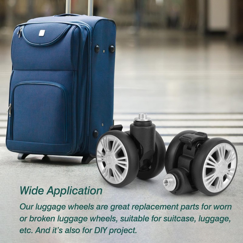 Ech.Apr 2 Pcs Luggage Suitcase Wheels Replacement with Brake, Travel