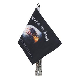 Motorcycle Foldable 90° Fag Flagpole Fit for 1/2'' Round Luggage Rack Harley Touring Spring Honda Goldwing etc. Fold Down Flag Pole Holder Bracket with United We Stand Fag