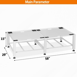 Talustool Heavy Duty Washer Dryer Pedestal Stand - 1400lb Capacity, Steel Frame Washing Machine Base, Universal Fit - 58x29x15 Inch (2 Pack)