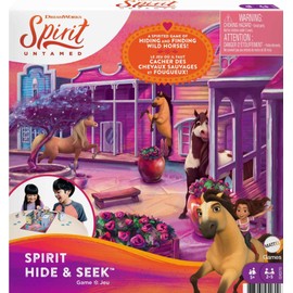 Mattel Games Spirit Hide & Seek Kids Game, Hide-and-Seek Board Game with Mini Horses & Buildings for 2, 3, 4 or 5 Players Ages 5 Years Old & Up