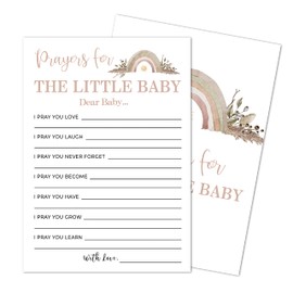 Yuansail Prayers For The Little Baby Baby Shower Game, Gender Reveal Party Supplies, Rainbow Floral Party Decorations,– 30 Game Cards.(bb001-yx09)