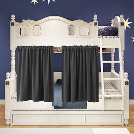KOUFALL Extra Wide Short Curtains for Bedroom,Blackout 52 in Width Large Window Curtains for Living Room Bathroom,Set of 2 Panels,30 Inch Length,Dark Grey