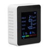 Luftqualitätsmonitor CO2-Messgerät, Multifunktionales 6-in-1-CO2-Messgerät Luftqualitätsmonitor Temperatur PM2,5 TVOC HCHO-Detektor USB-Aufladung,